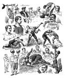 A contemporary Austrian newspaper illustration of the first European Wrestling Championship and weightlifting tournament